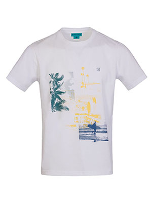 White tshirt with colorful print-96497-€ 30.37