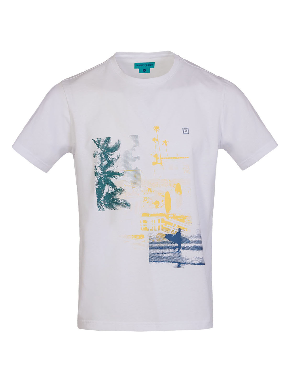 White tshirt with colorful print - 96497 € 30.37 img1