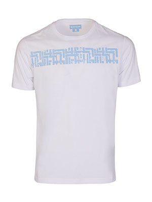 Mens white tshirt with print - 96506 - € 29.25