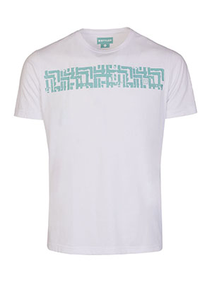 Mens white tshirt with print-96507-€ 29.25