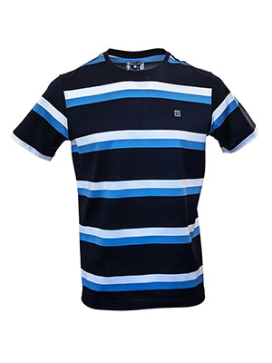 Tricou bărbătesc cu dungi tricolore-96511-137 Lei