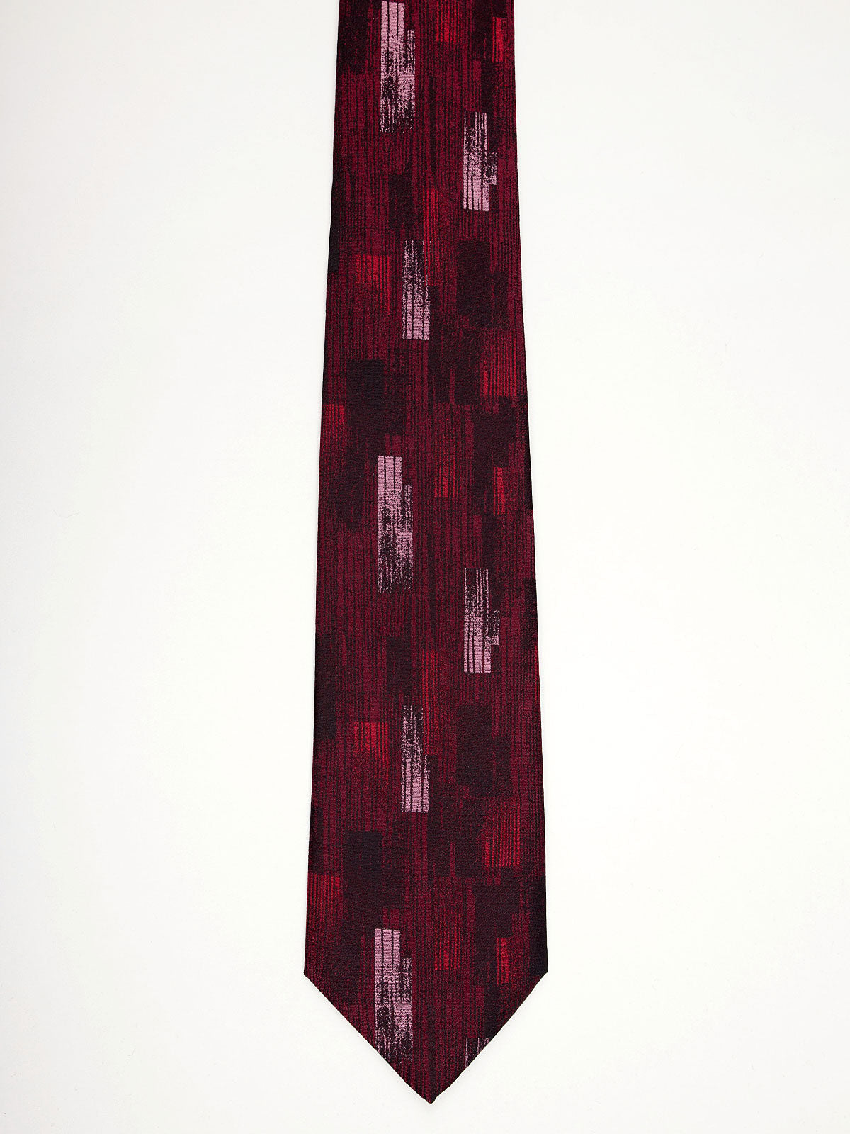 Вратовръзка бордо с абстрактни фигури