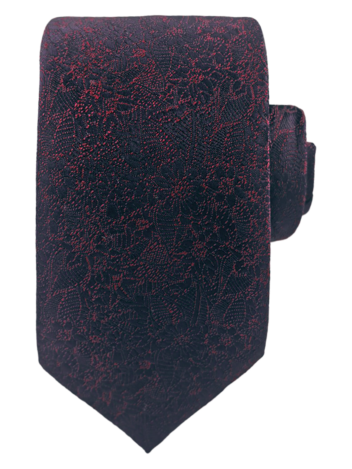 Вратовръзка в черно  с червени флорални