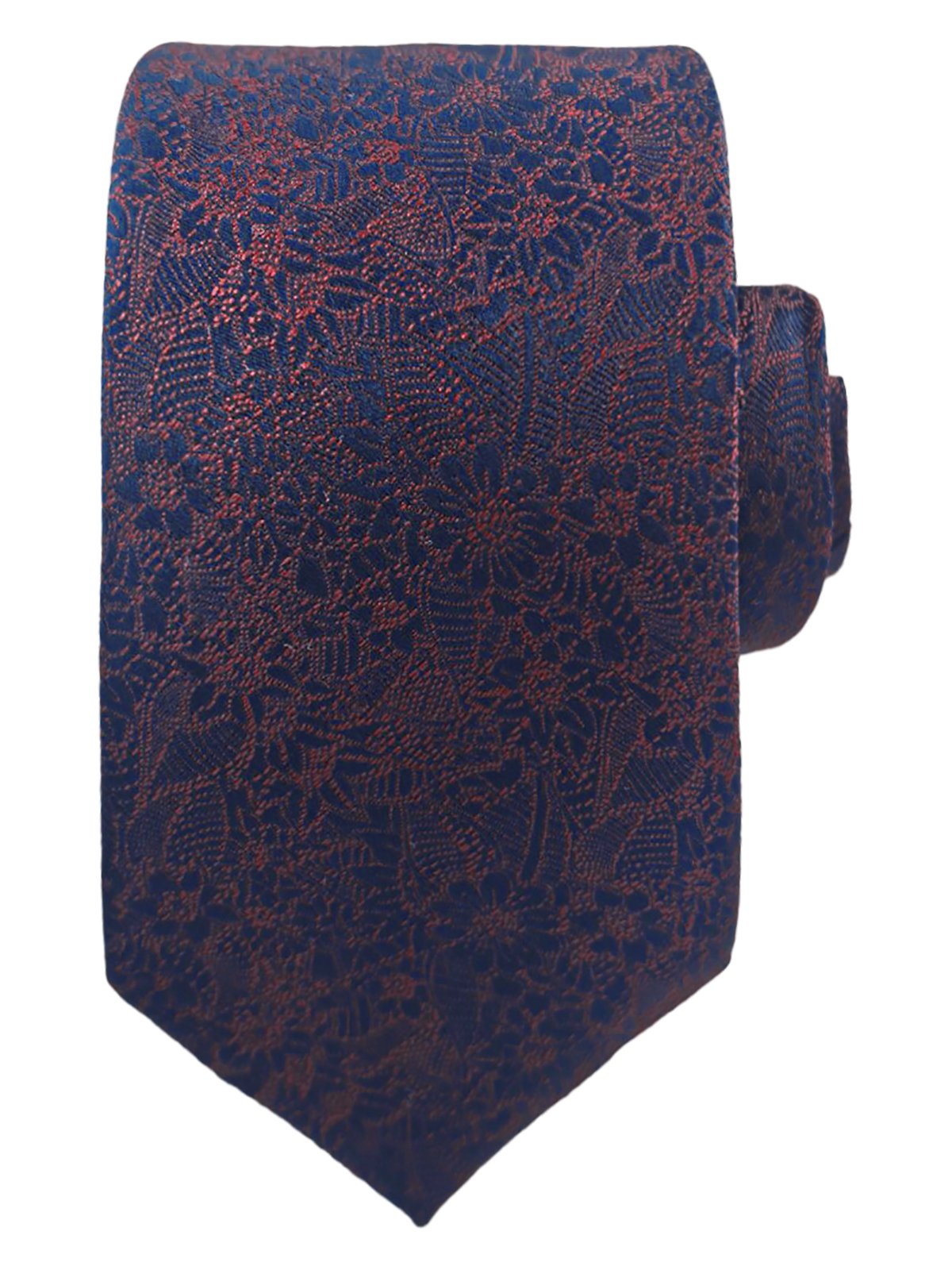 Вратовръзка в тъмно синьо с червени флор
