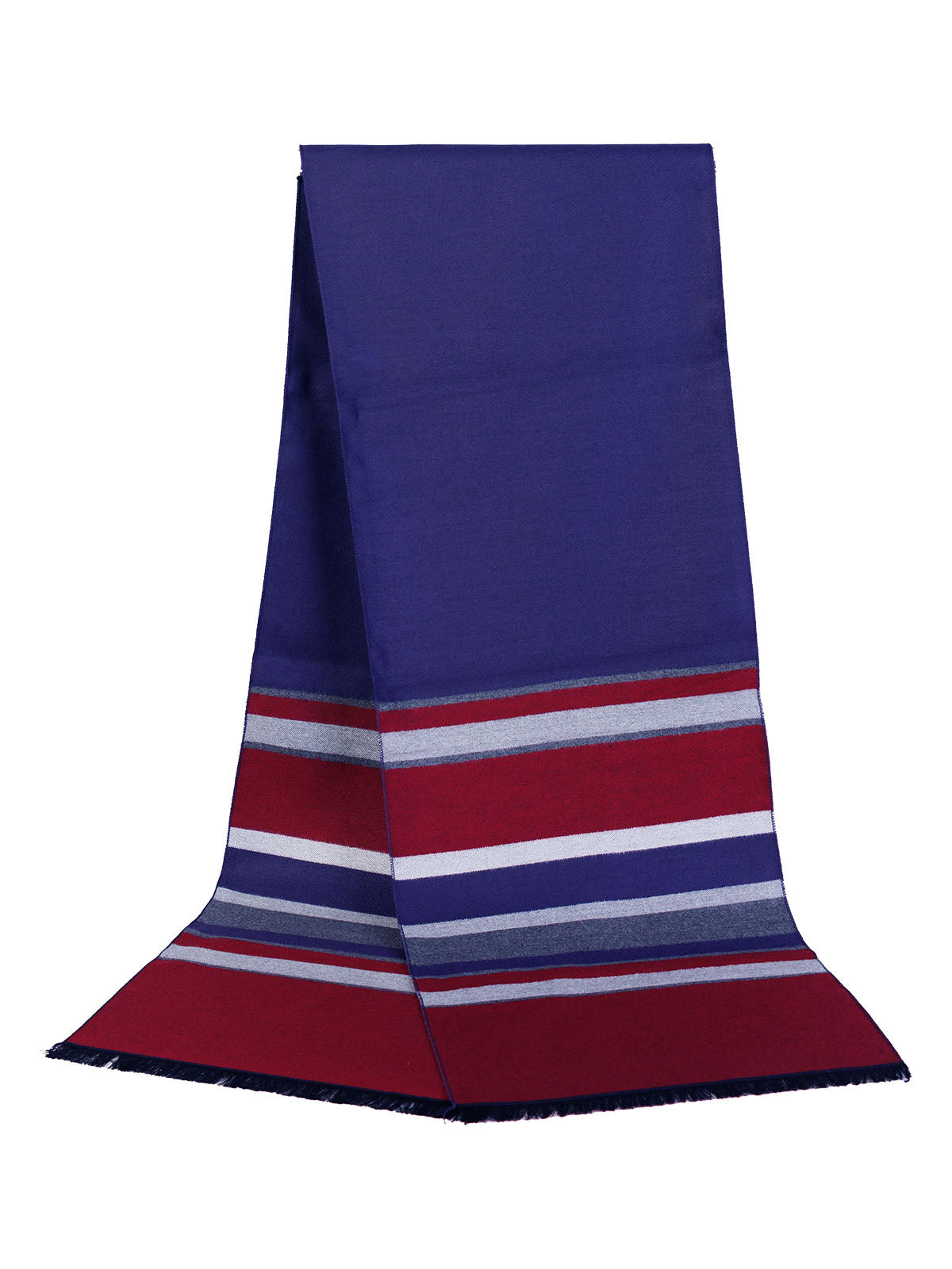 Раиран цветен шал с ресни ЛУКС