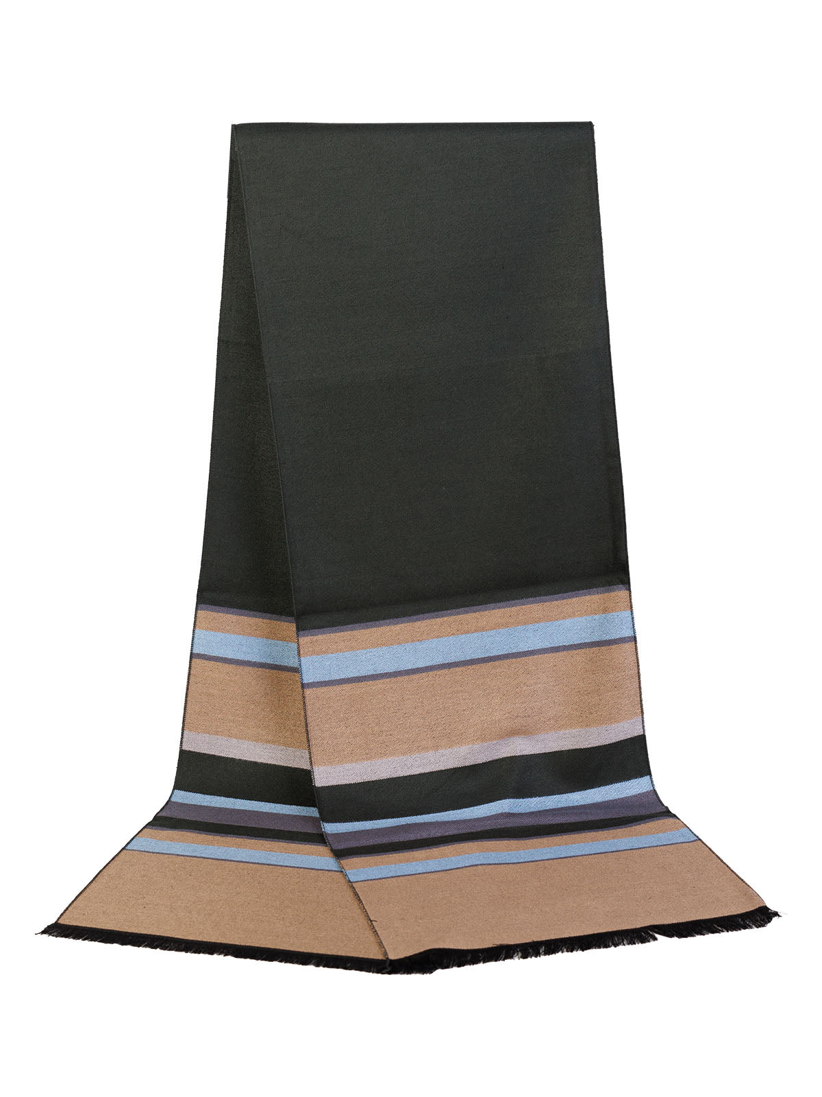 Шал в черно с цветно райе ЛУКС
