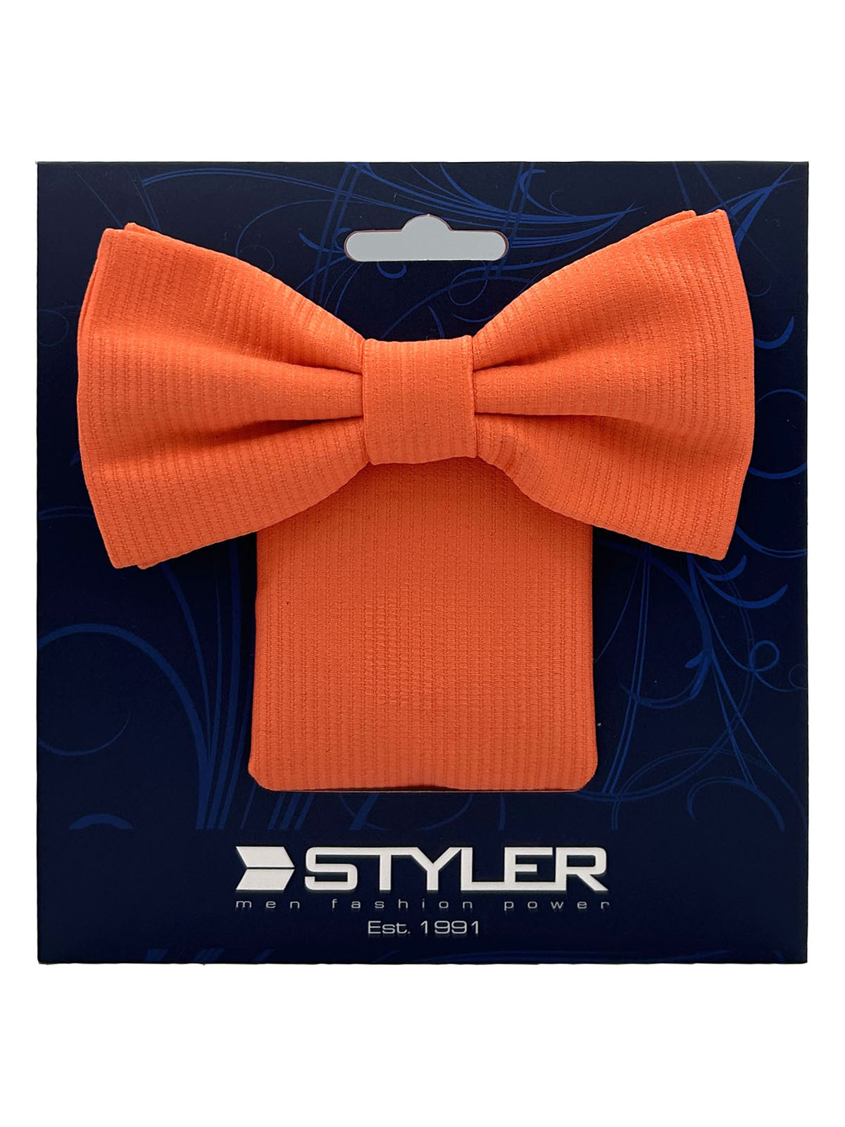 Папийонка и кърпичка в оранжево