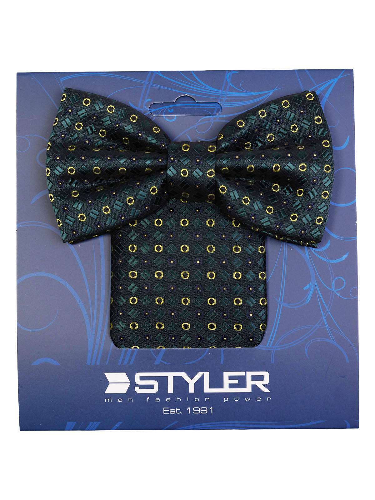 Кърпичка и папийонка в тъмно зелен