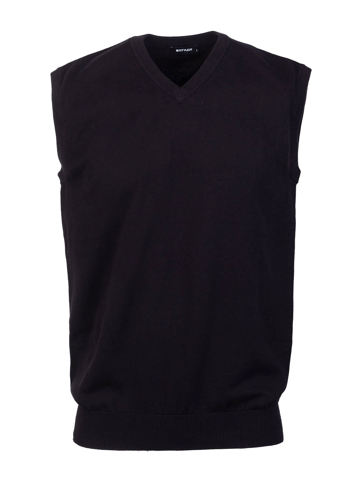 Черен пуловер без ръкави