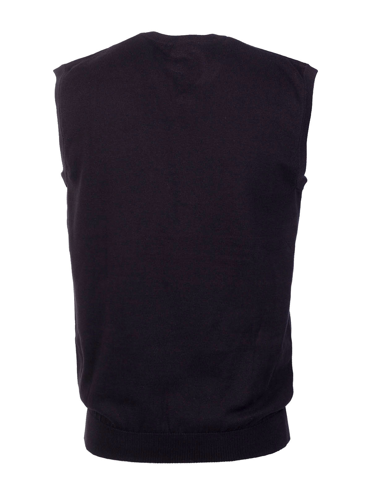 Черен пуловер без ръкави