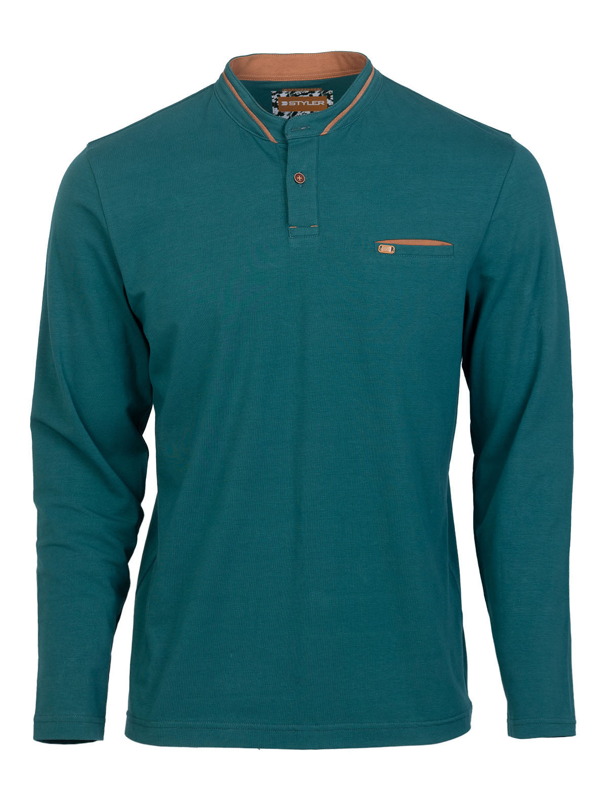 Зелена блуза с войнишка яка