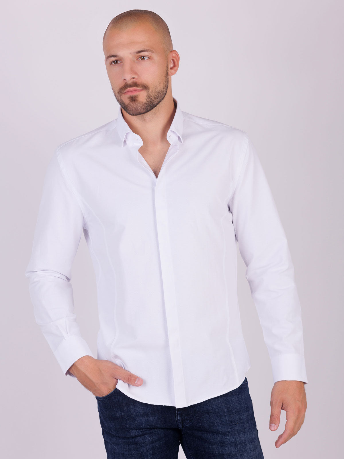 Мъжка официална риза бяла
