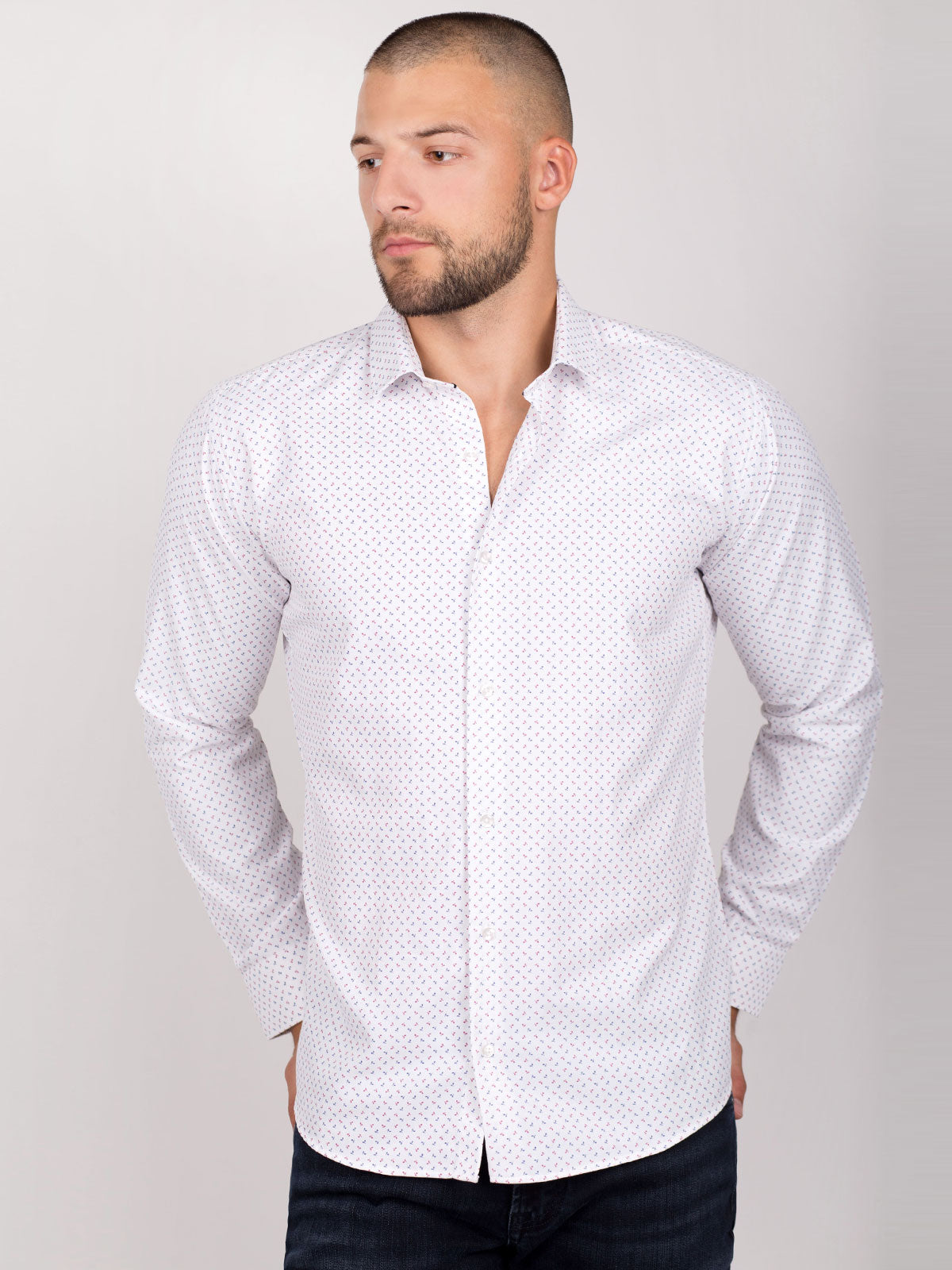 Мъжка риза с принт Велосипеди