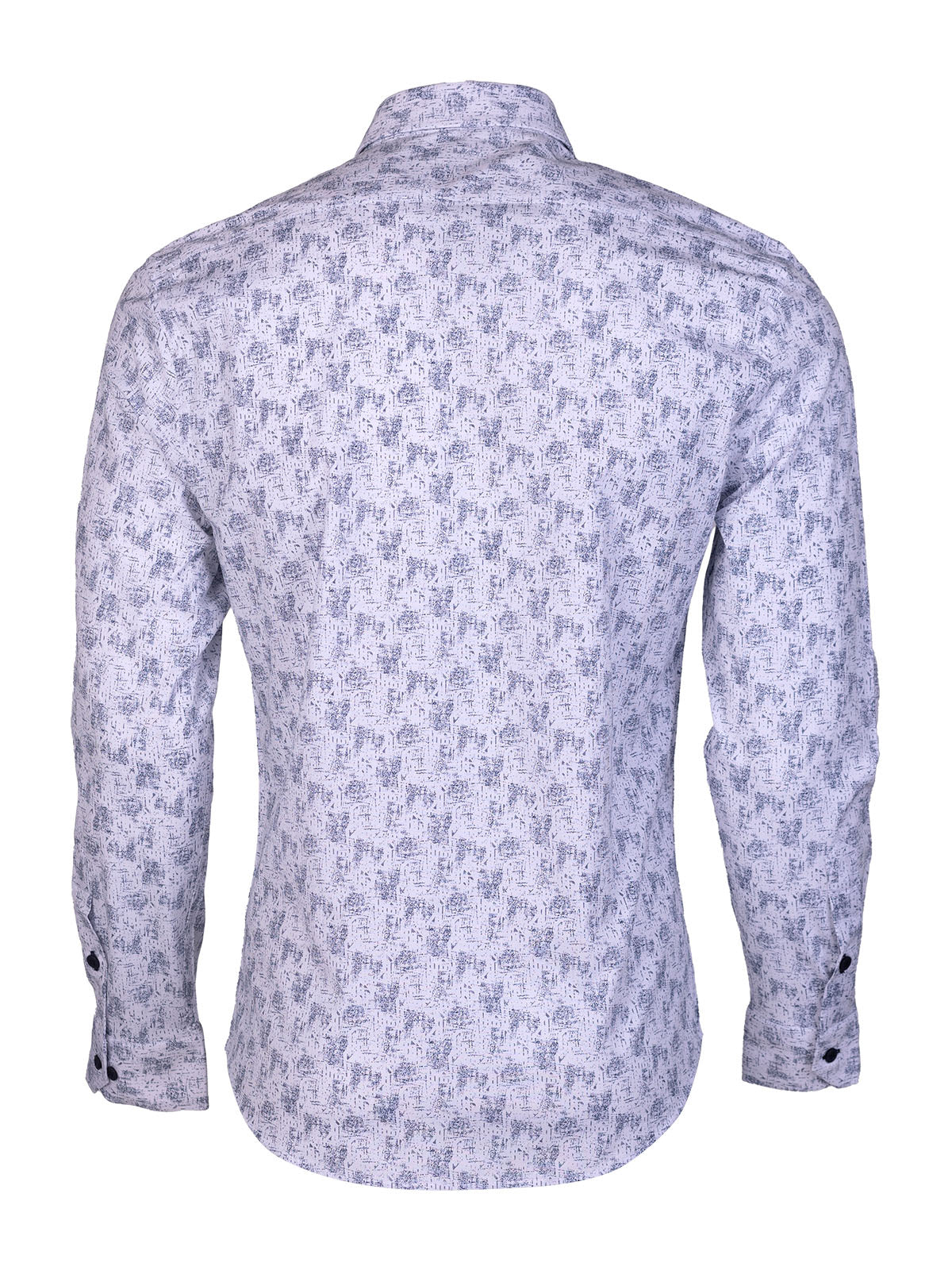 Мъжка бяла риза с ефектен дизайн