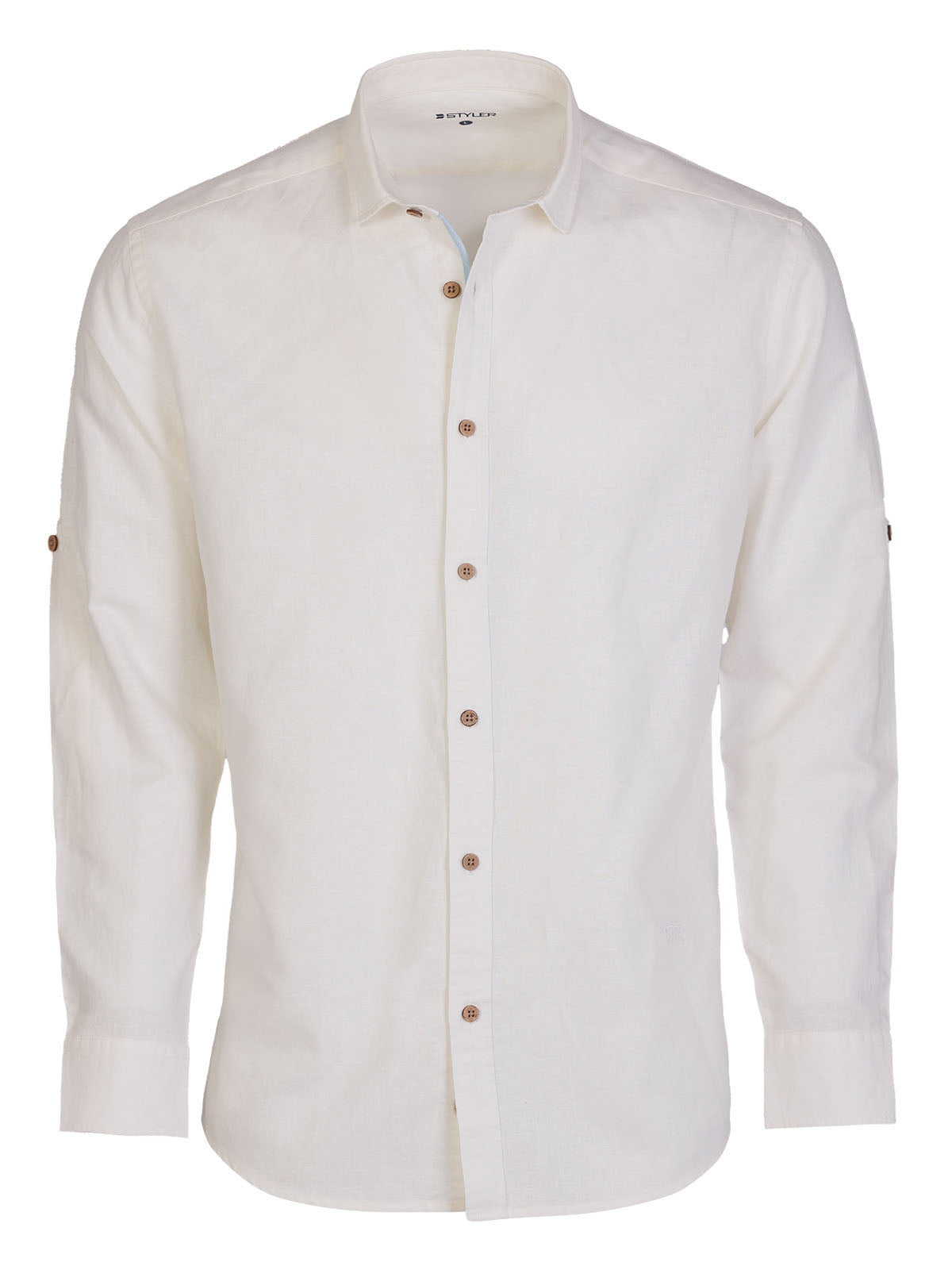 Мъжка бяла риза от лен