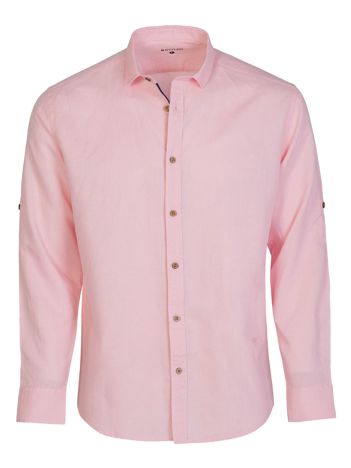 Мъжка розова риза от лен