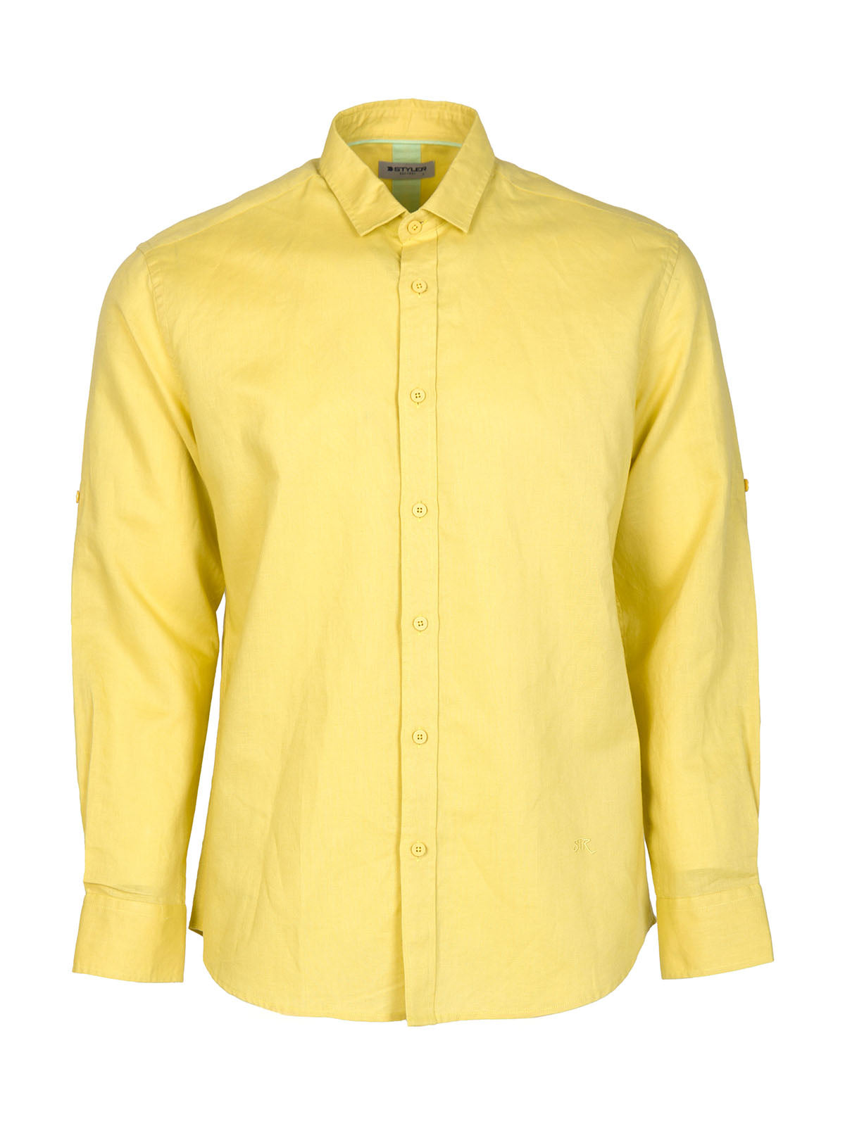 Мъжка жълта риза от лен