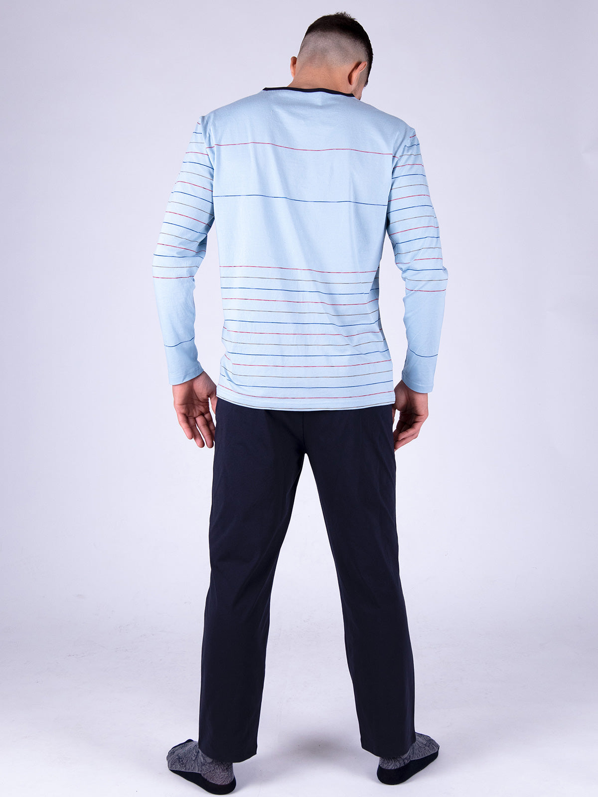 Мъжка пижама от мек памучен плат