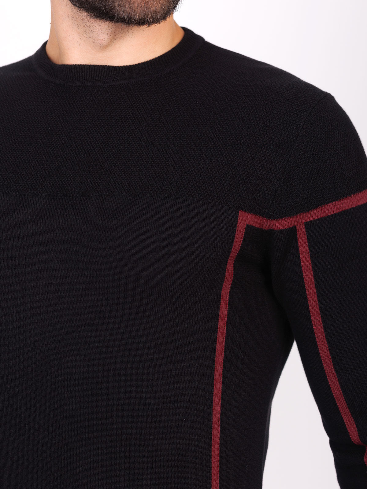 Блуза в черно с бордо ленти