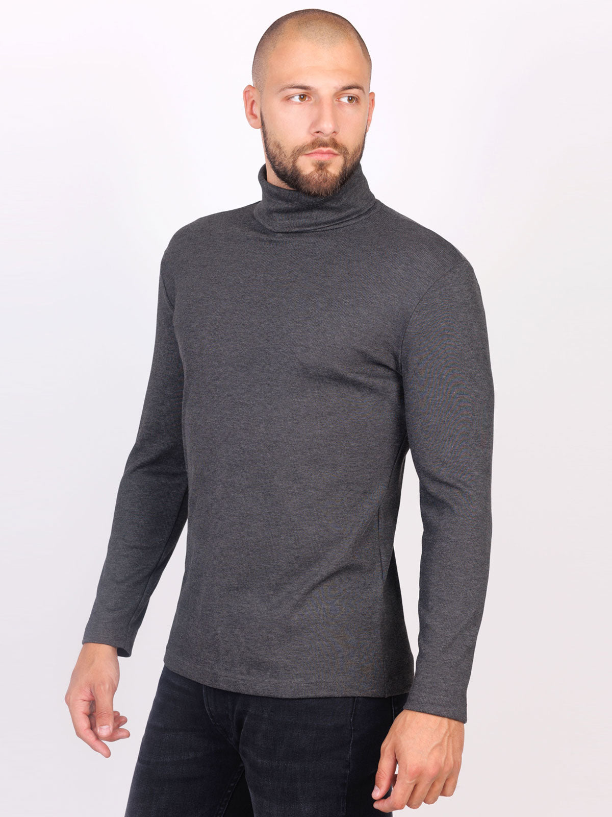 Памучно поло в сиво