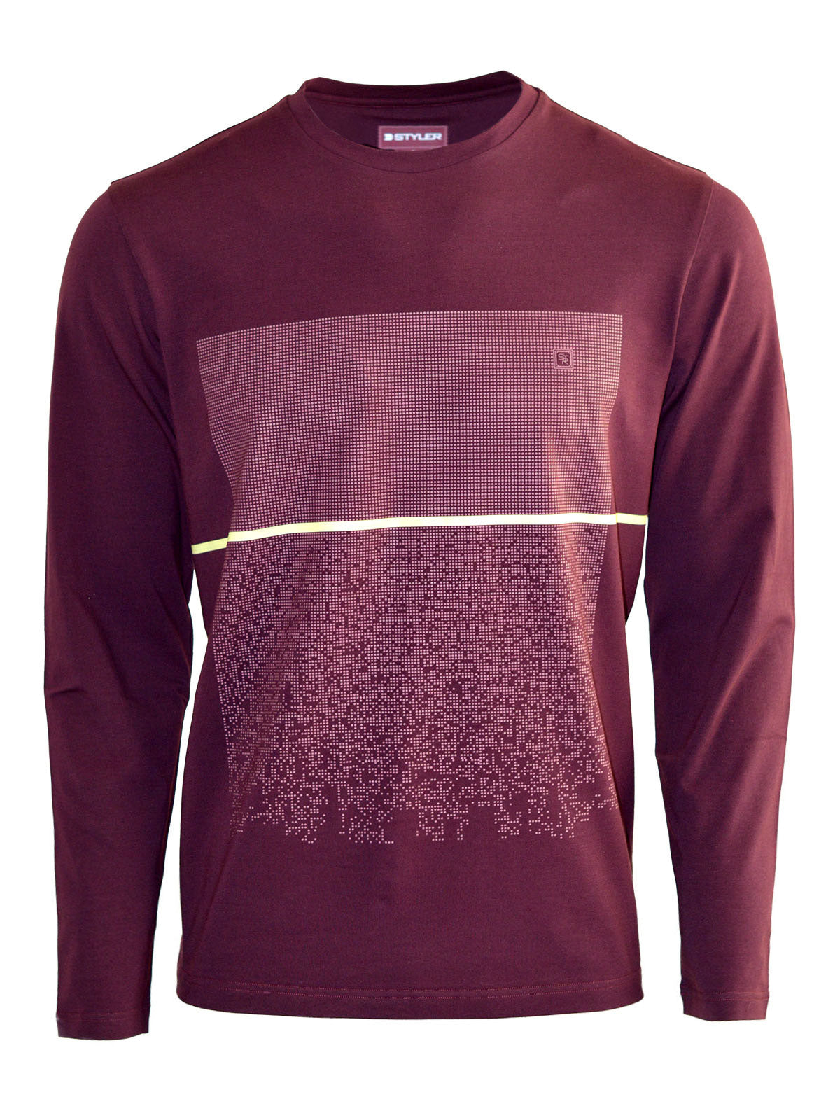 Блуза в бордо с ефектен принт