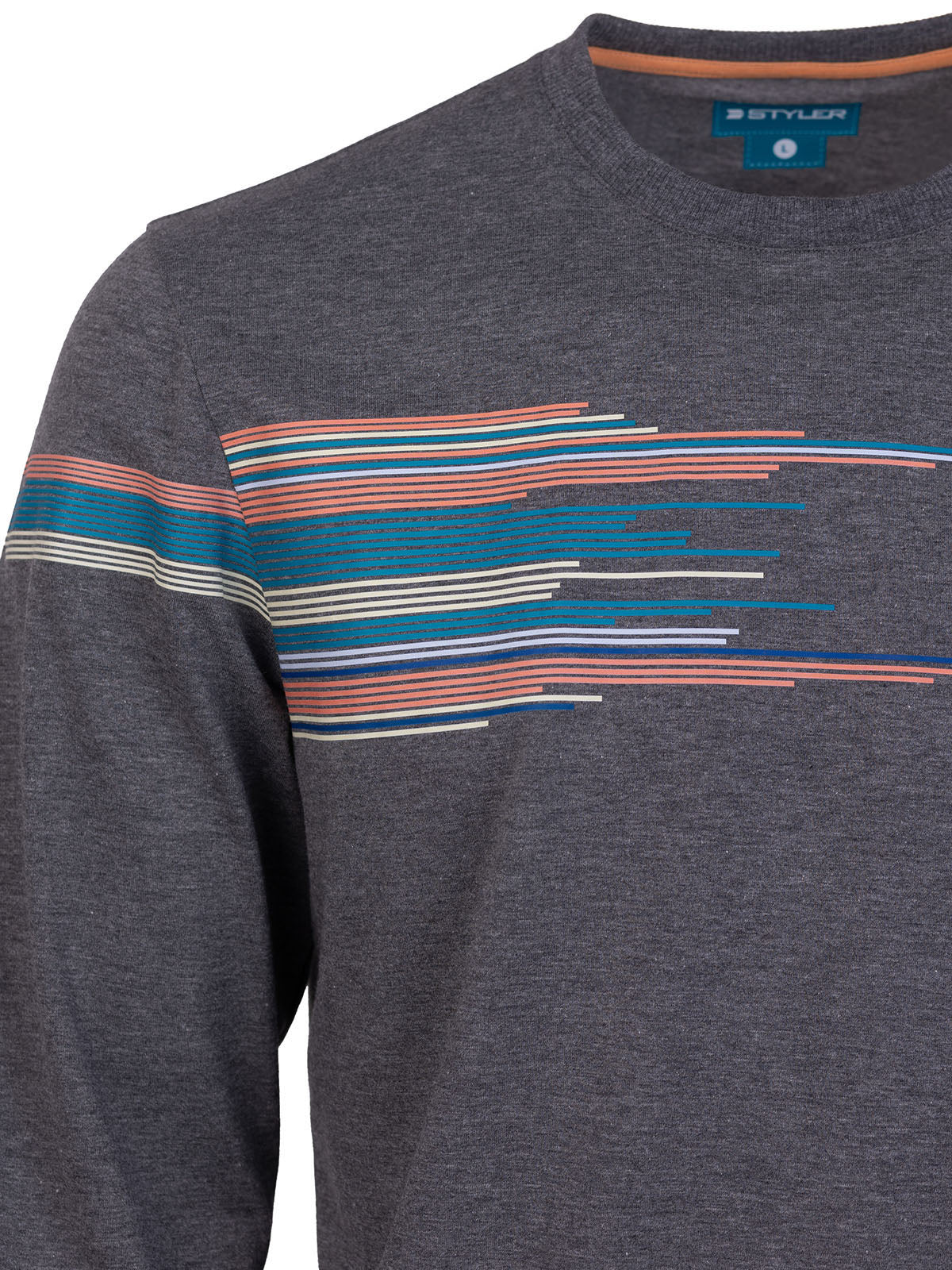 Блуза сив меланж с печат