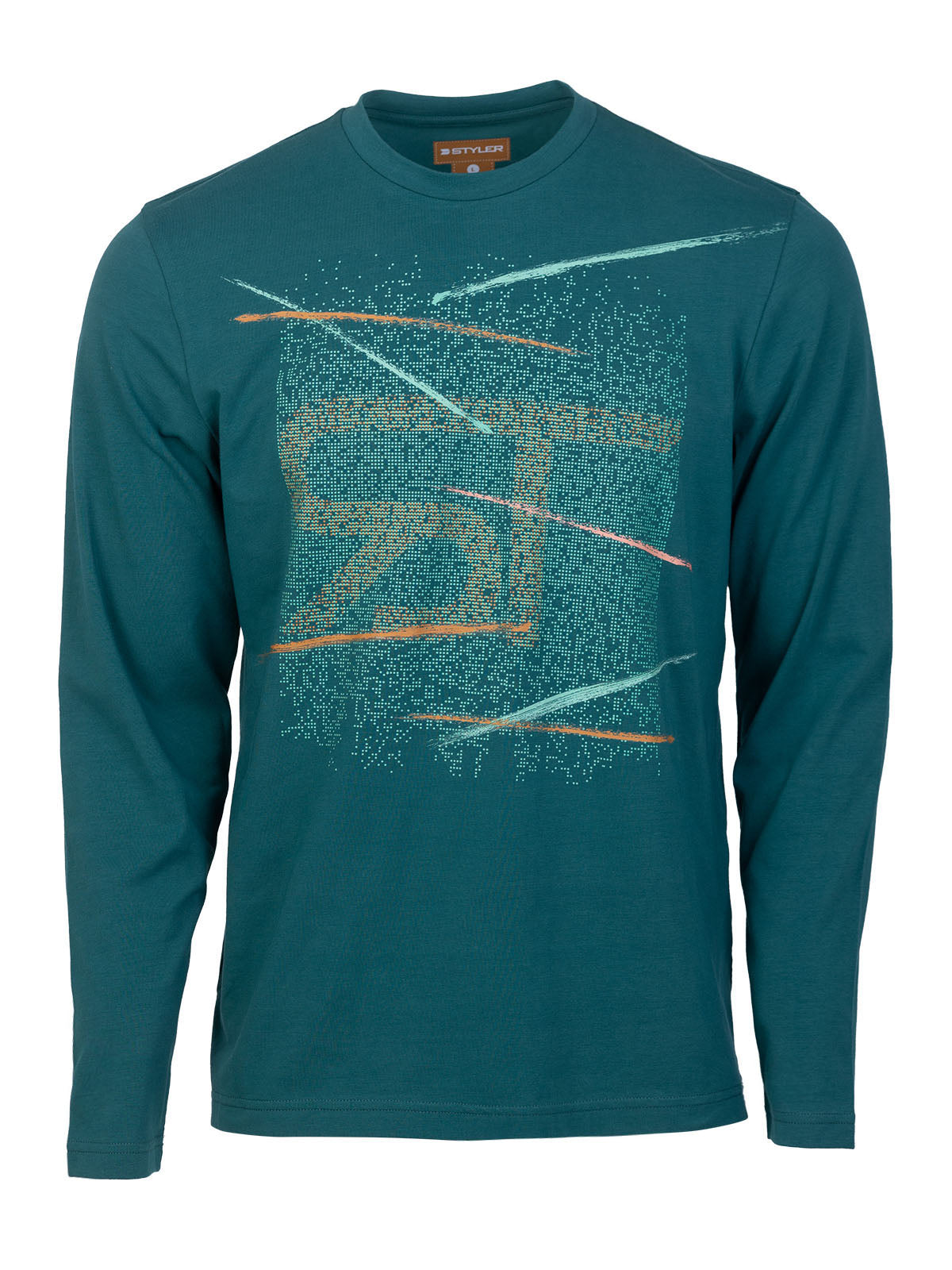 Блуза в зелено с цветен принт