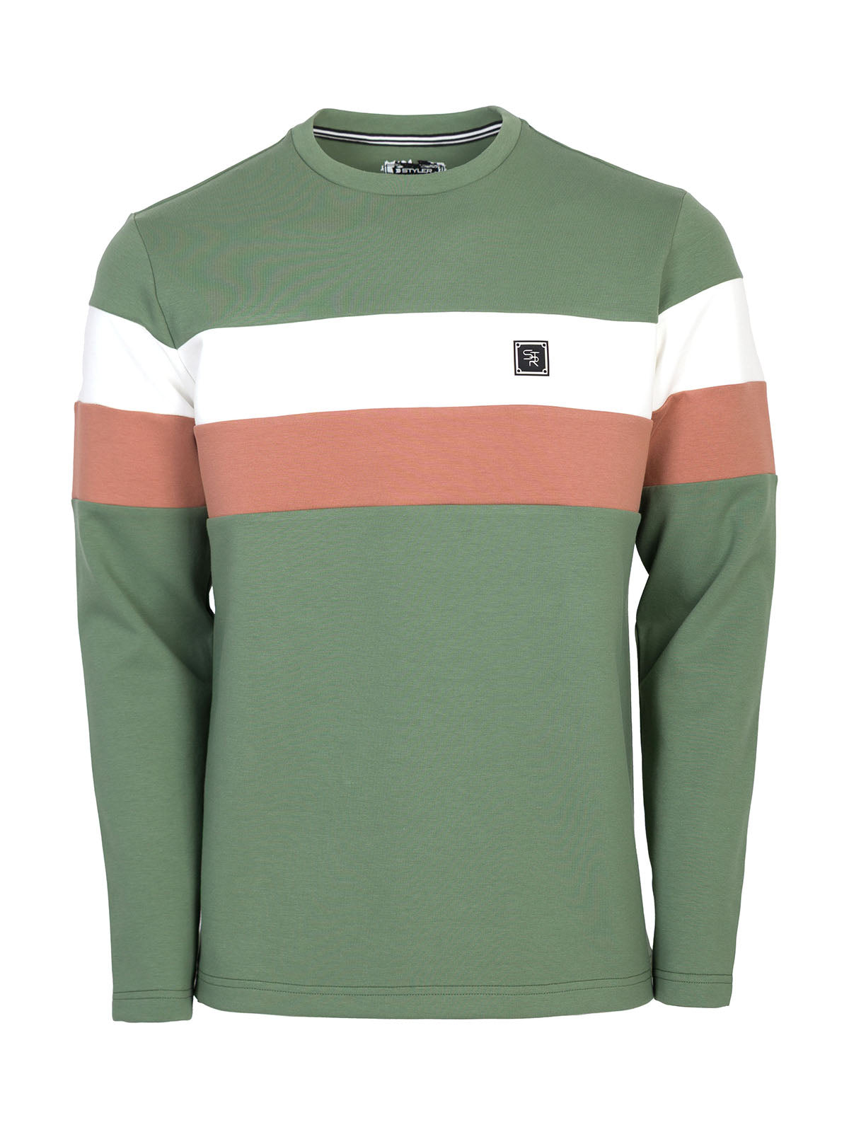 Блуза в зелено с цветни платки