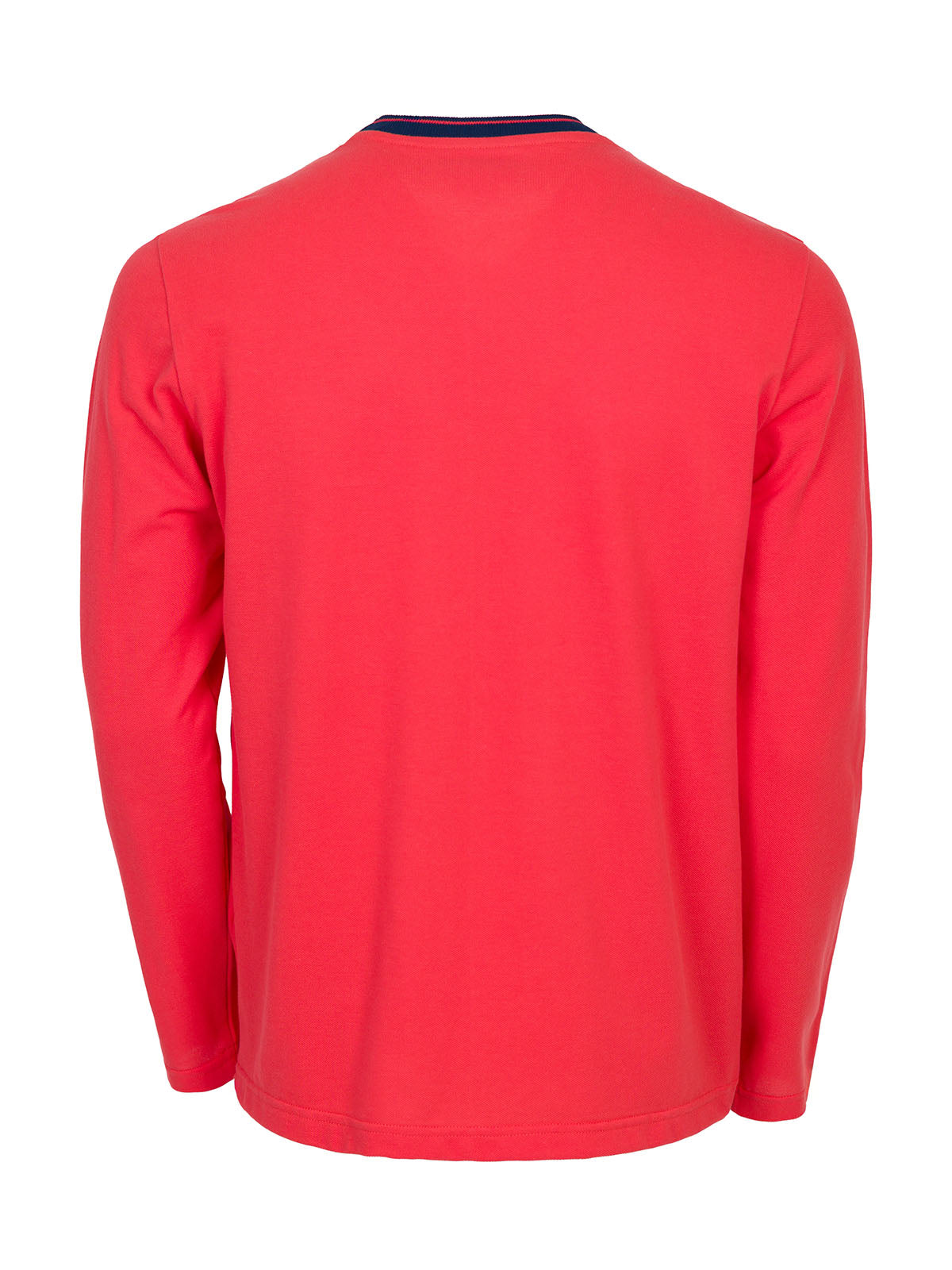 Блуза в цвят корал с тъмно син принт