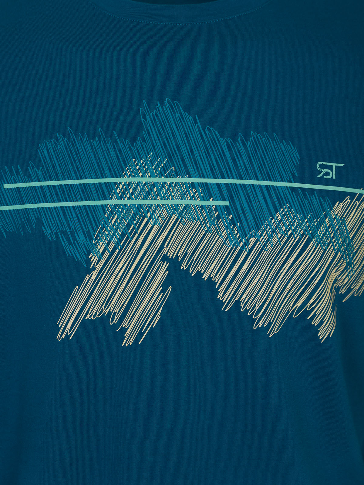 Блуза в цвят петрол с ефектен принт