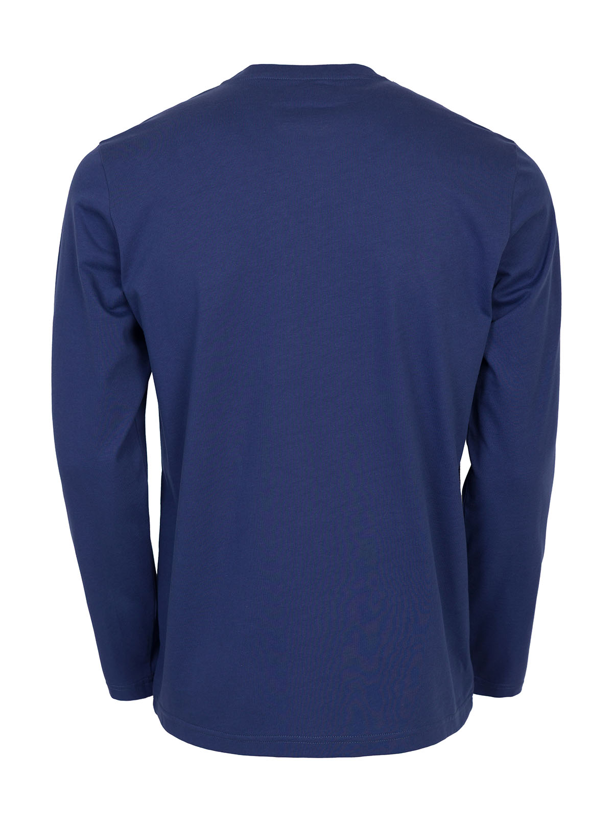 Блуза в цвят деним с цветен принт