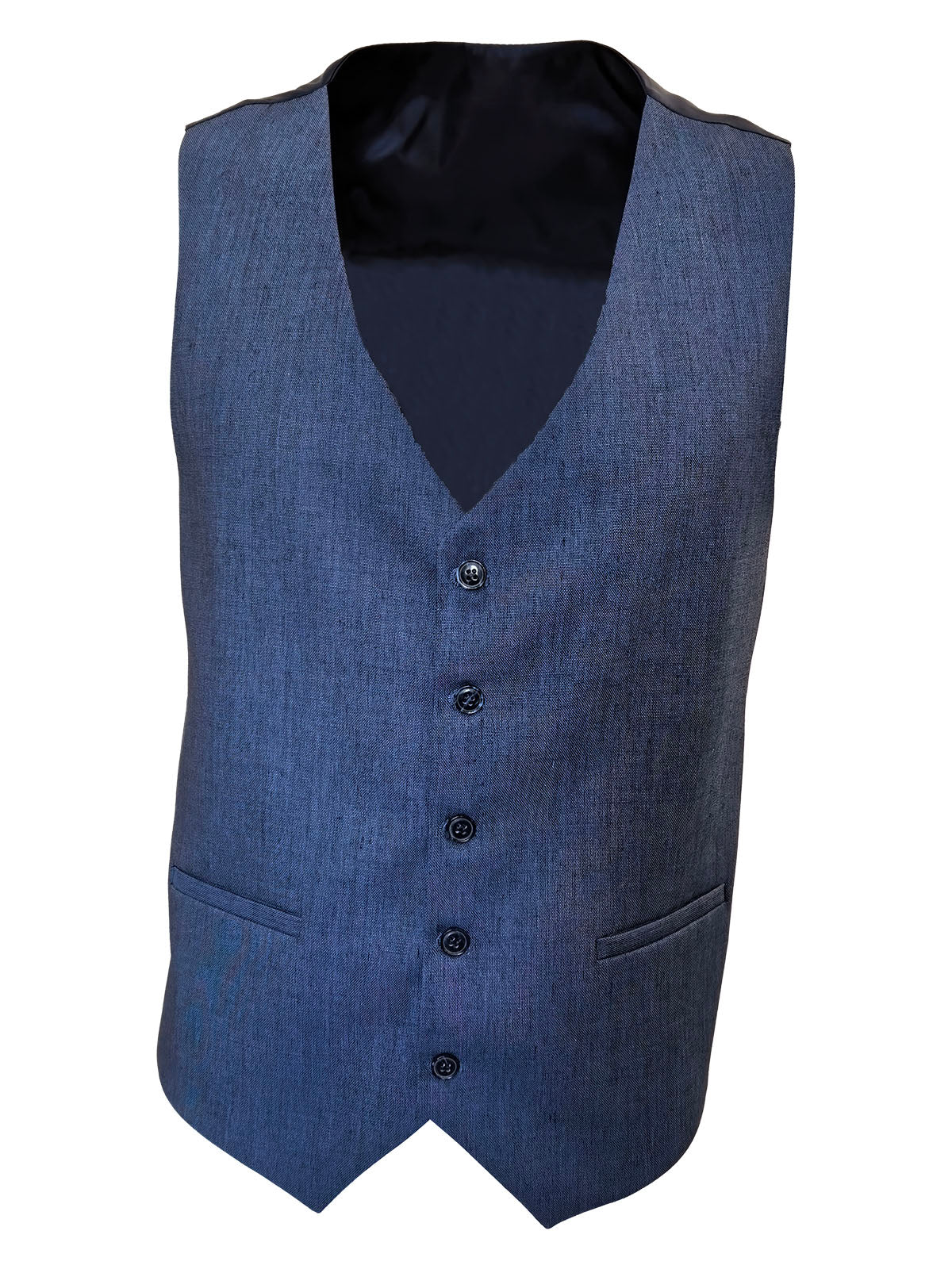 Елегантен елек в тъмно син меланж