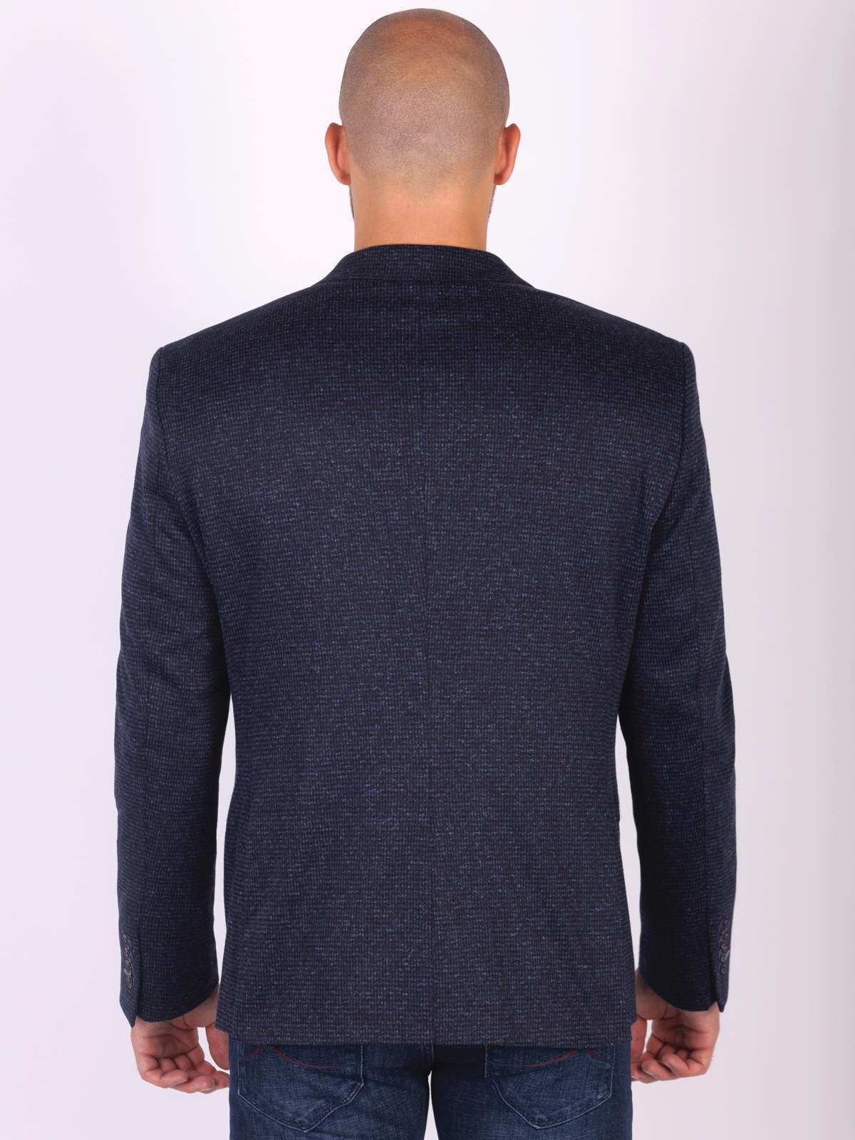 Сако в черно-син меланж