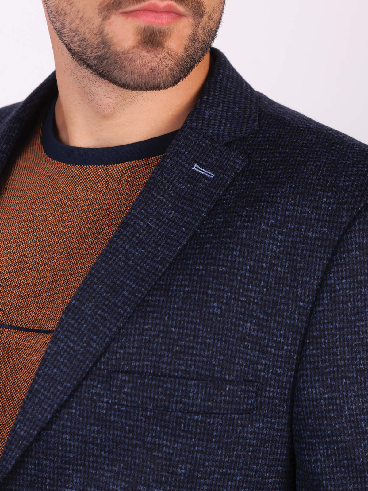 Сако в черно-син меланж