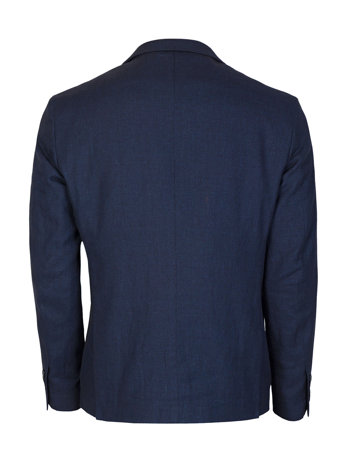 Тъмно синьо меланжирано ленено сако