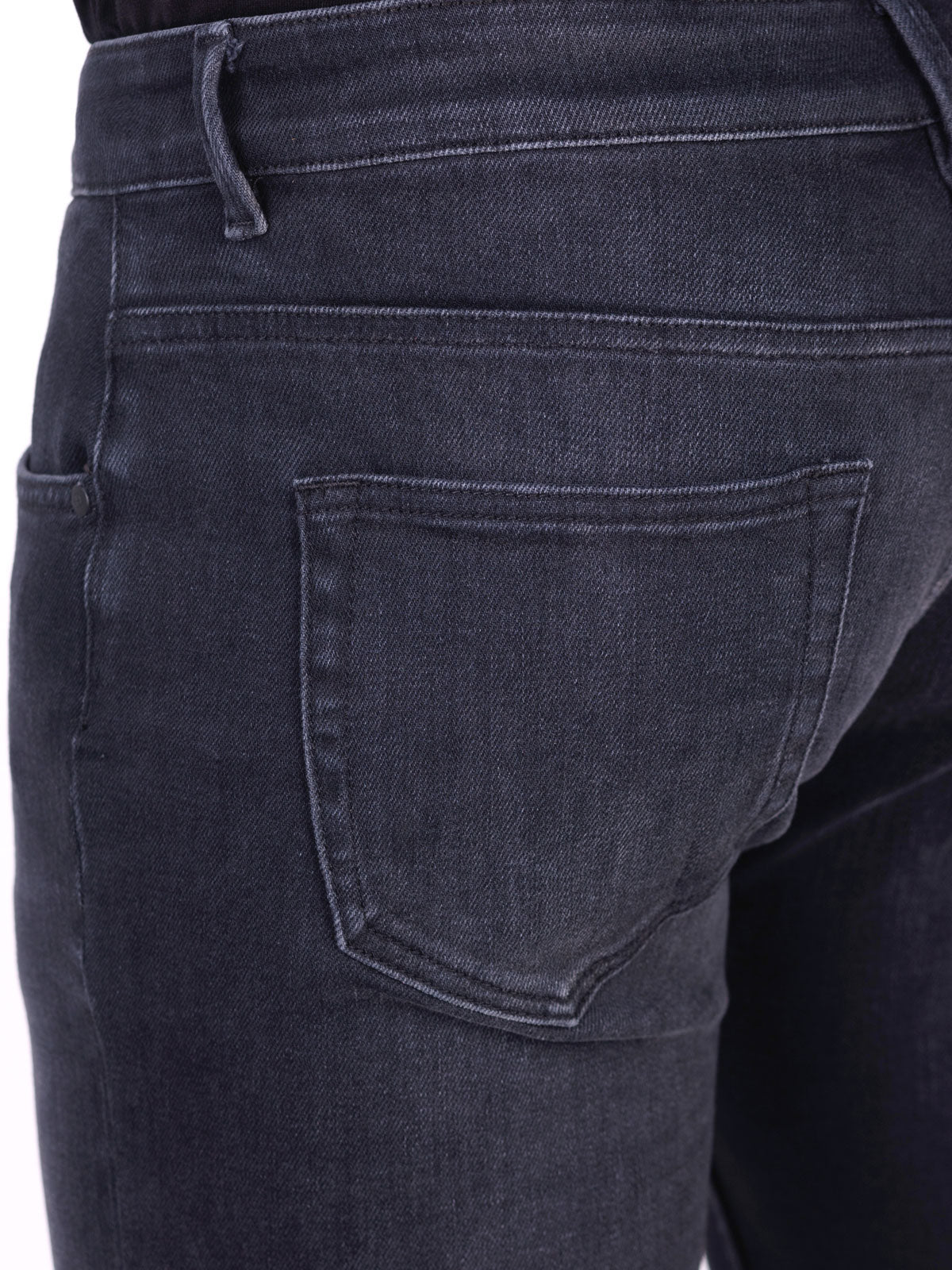 Мъжки черни дънки с трит ефект