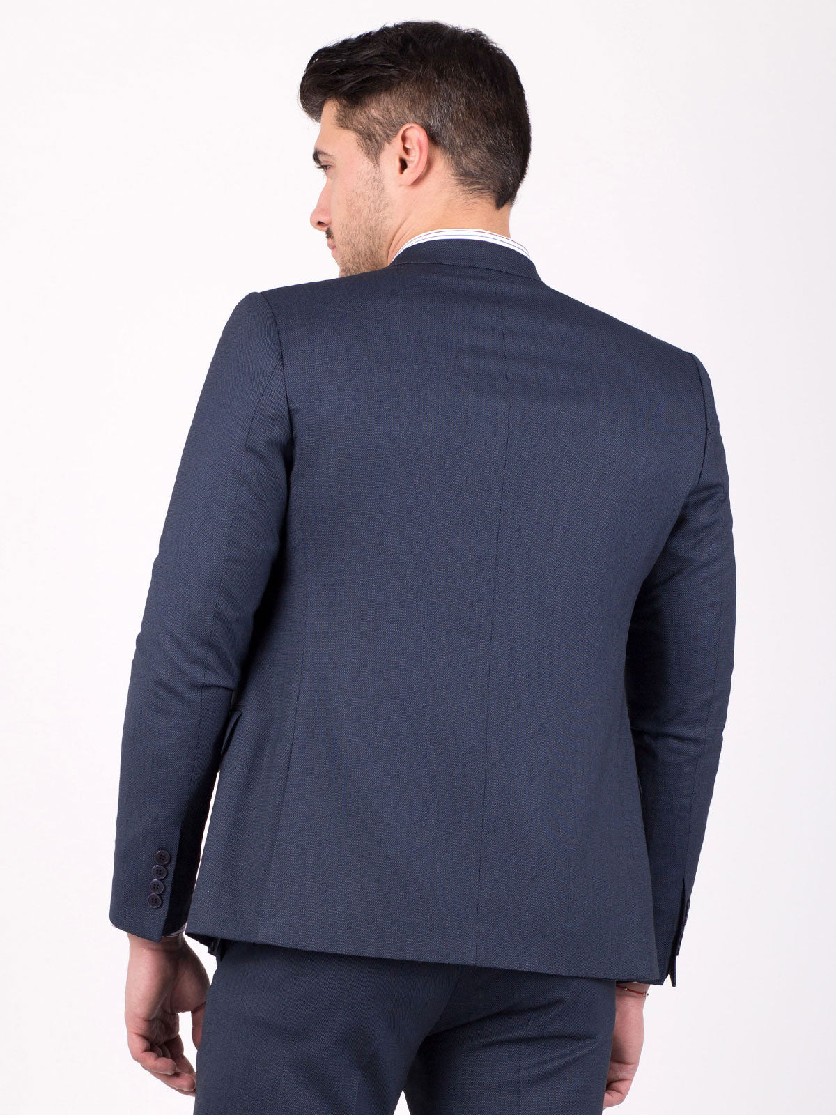 Сако Класик син клетка двое