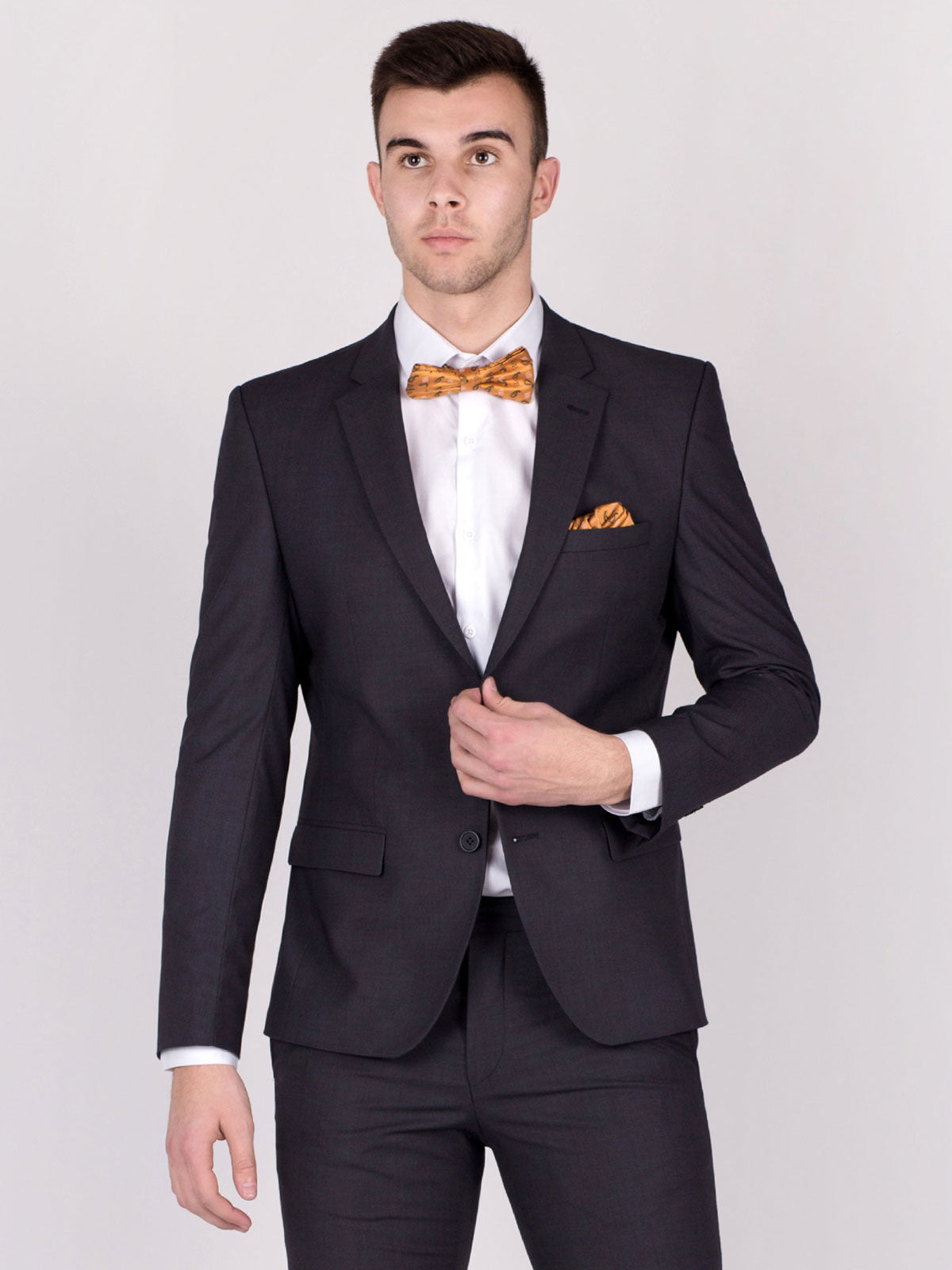 Графитено сако с двоен шлиц отзад