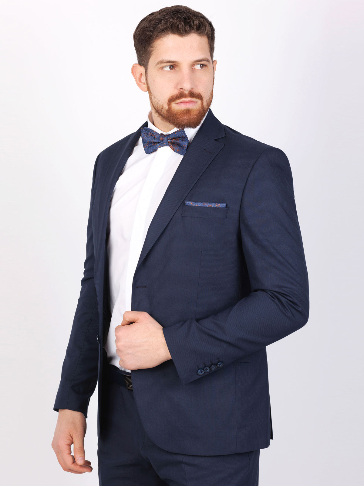 Сако в синьо ситно райе