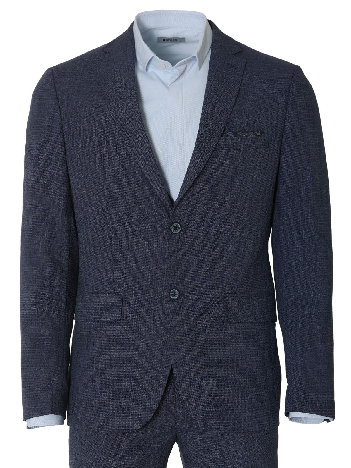 Мъжко елегантно сако син меланж