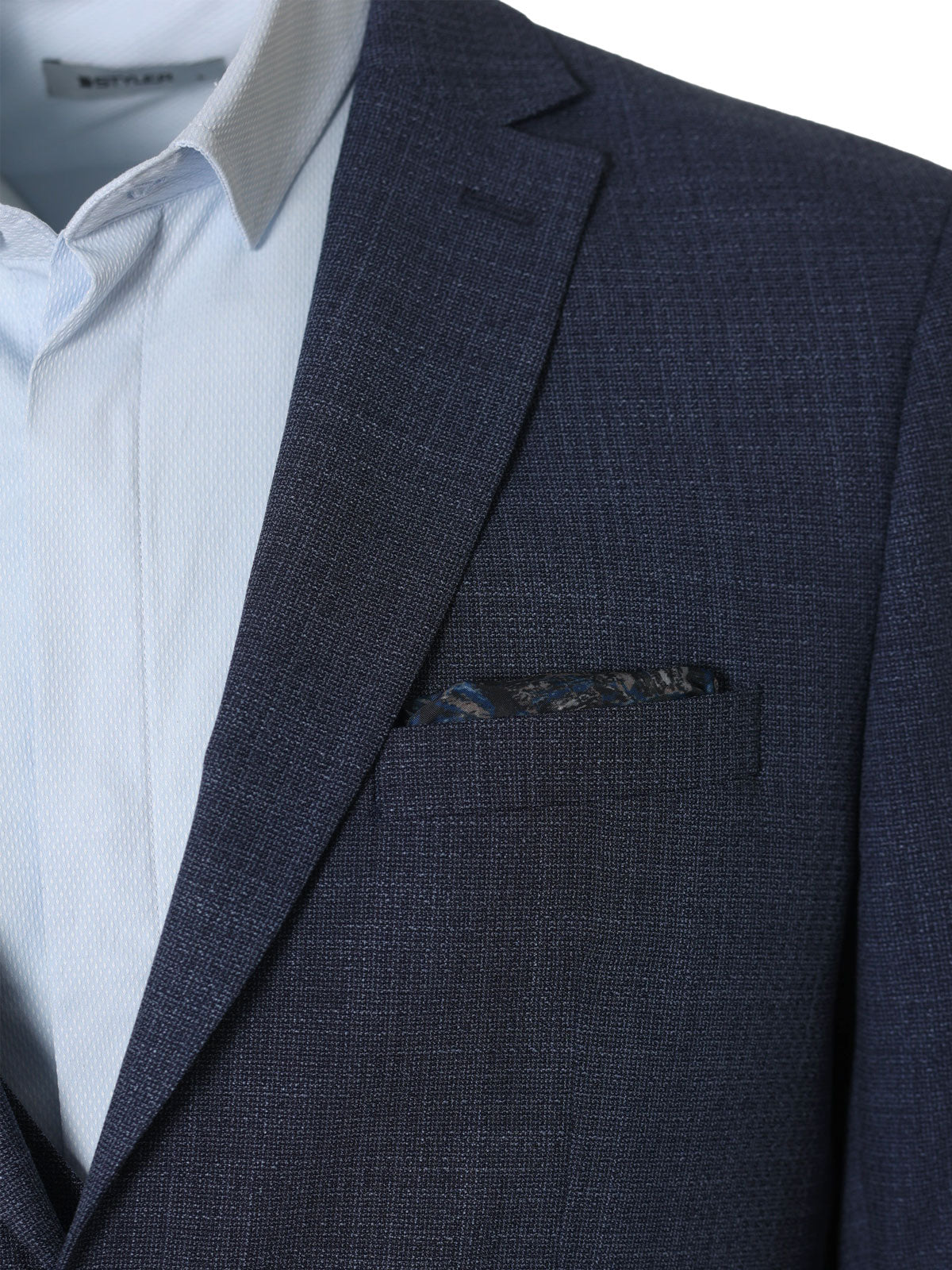 Мъжко елегантно сако син меланж