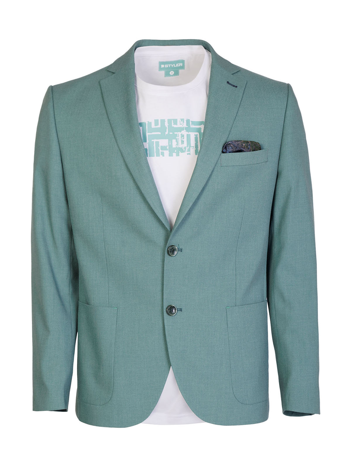 Мъжко сако в светло зелен меланж