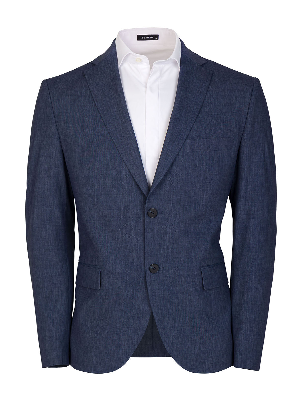 Мъжко сако в тъмно син меланж