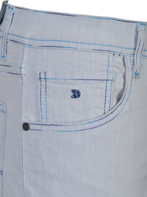 Мъжки къс панталон в син деним