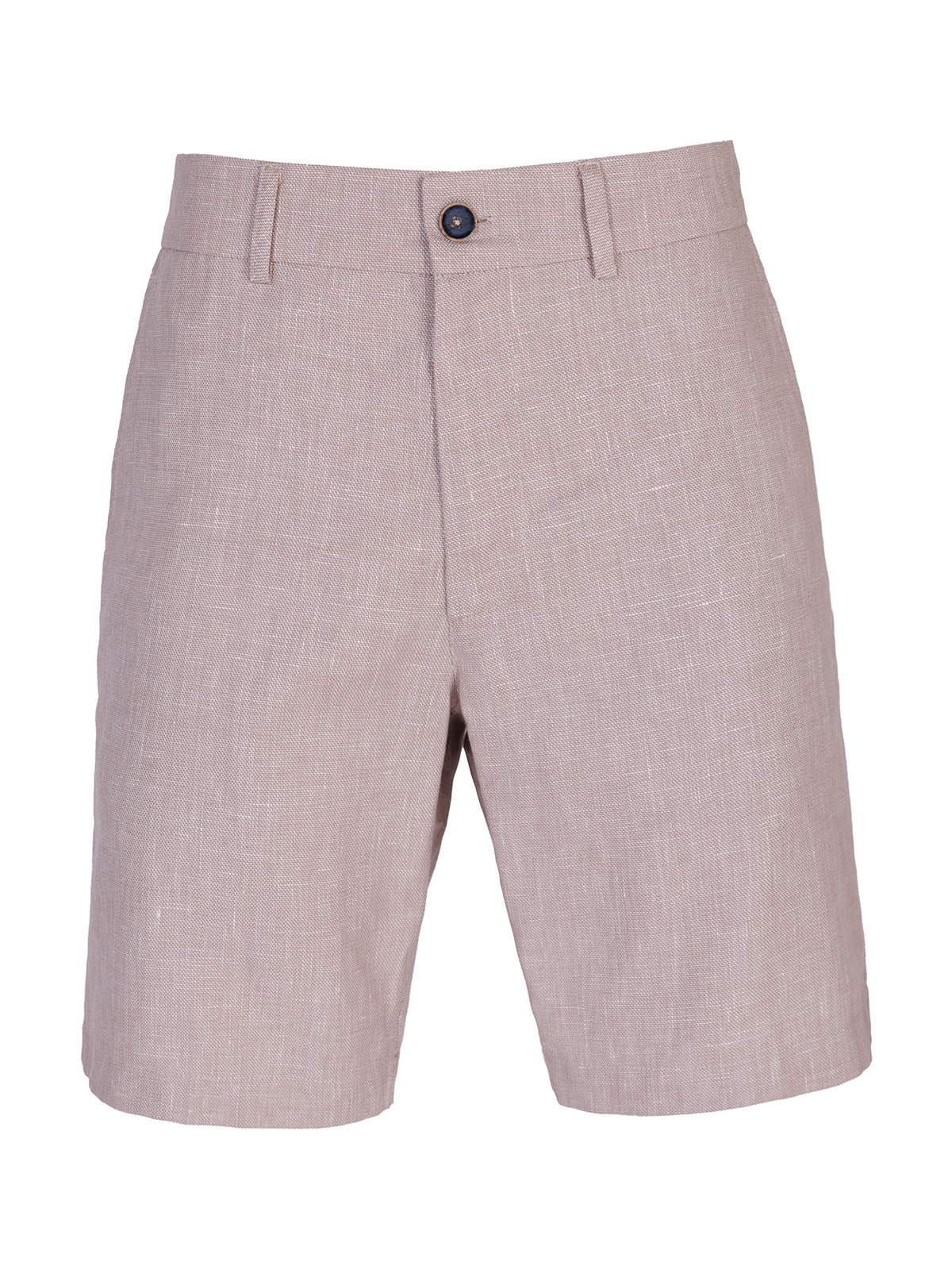 Ленен мъжки къс панталон в бежов меланж