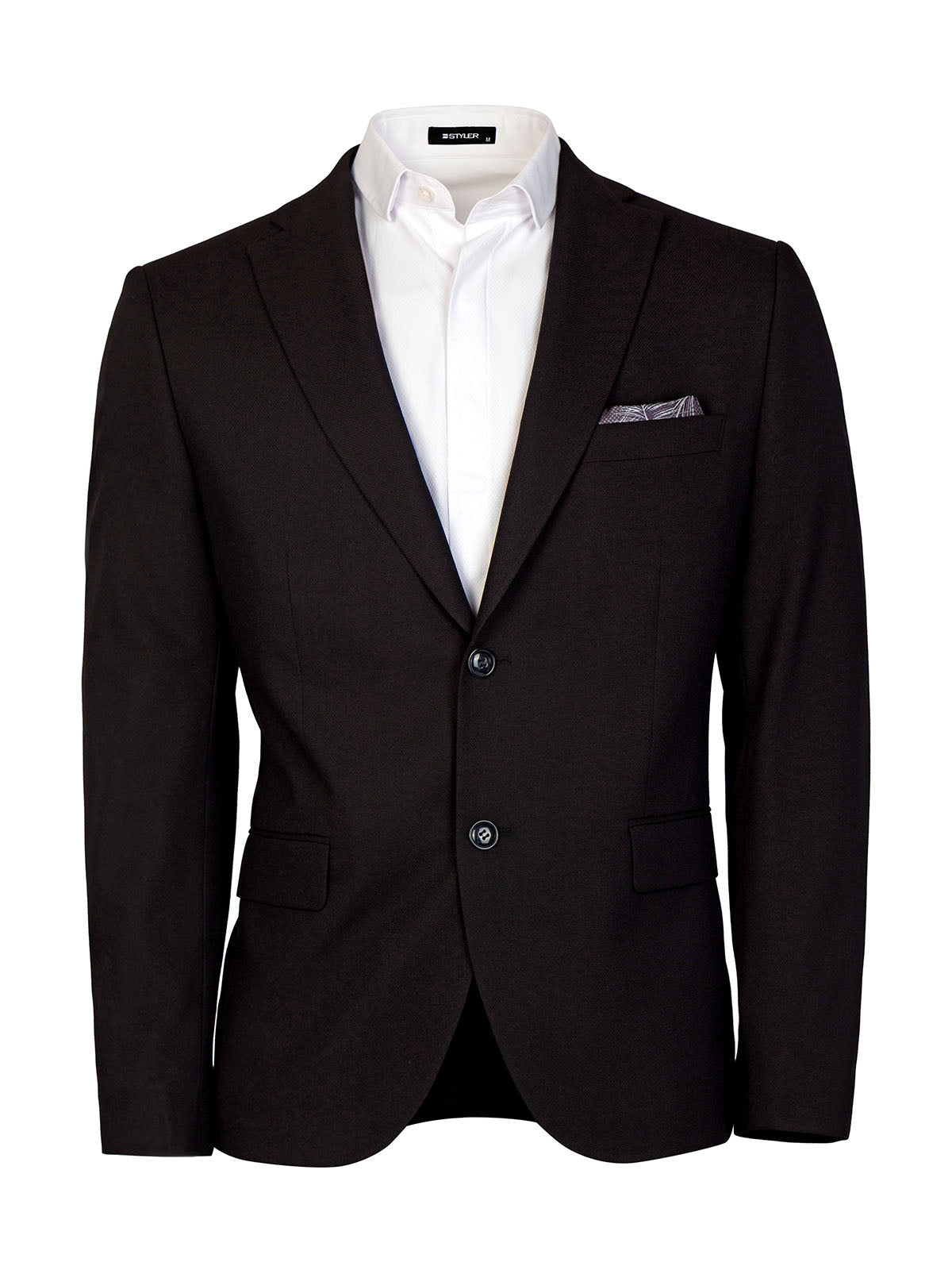 Елегантен черен мъжки костюм от 2 части