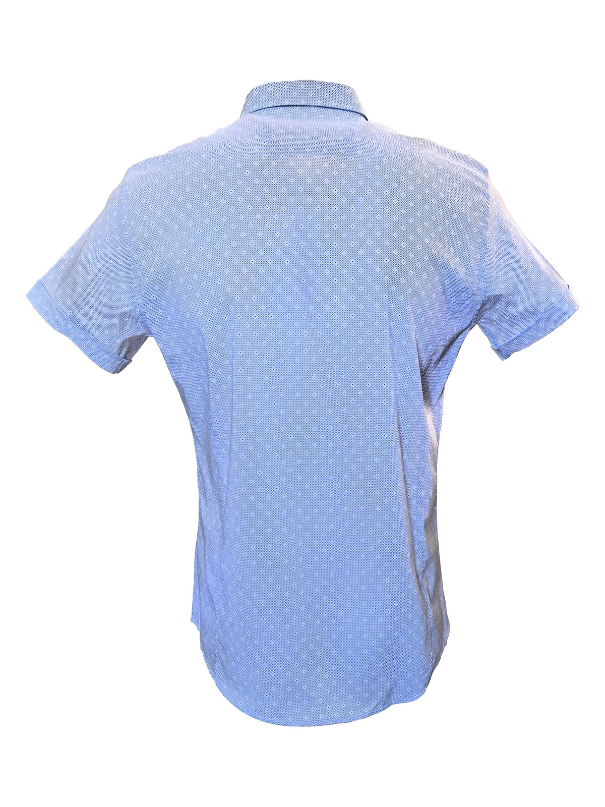 Риза с къс ръкав на сини фигури