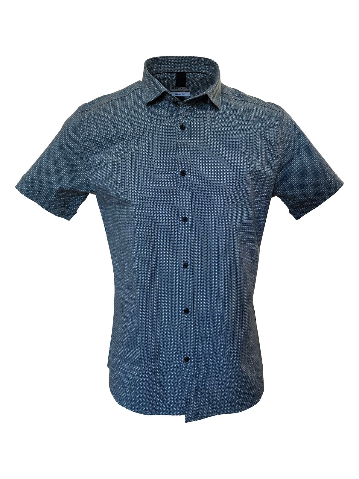 Риза с къс ръкав с правоъгълни фигури