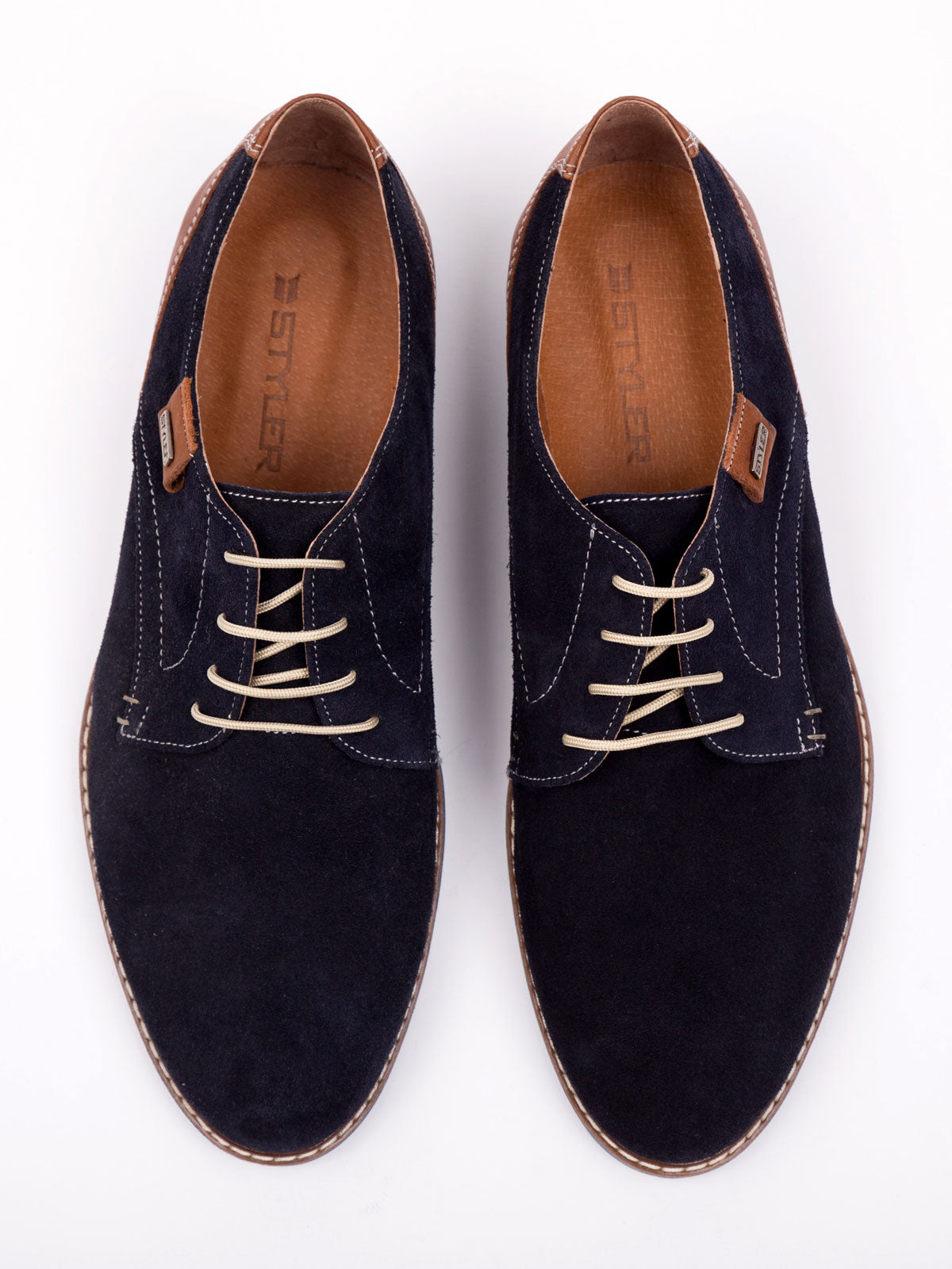 Мъжки обувки от велур и кожа