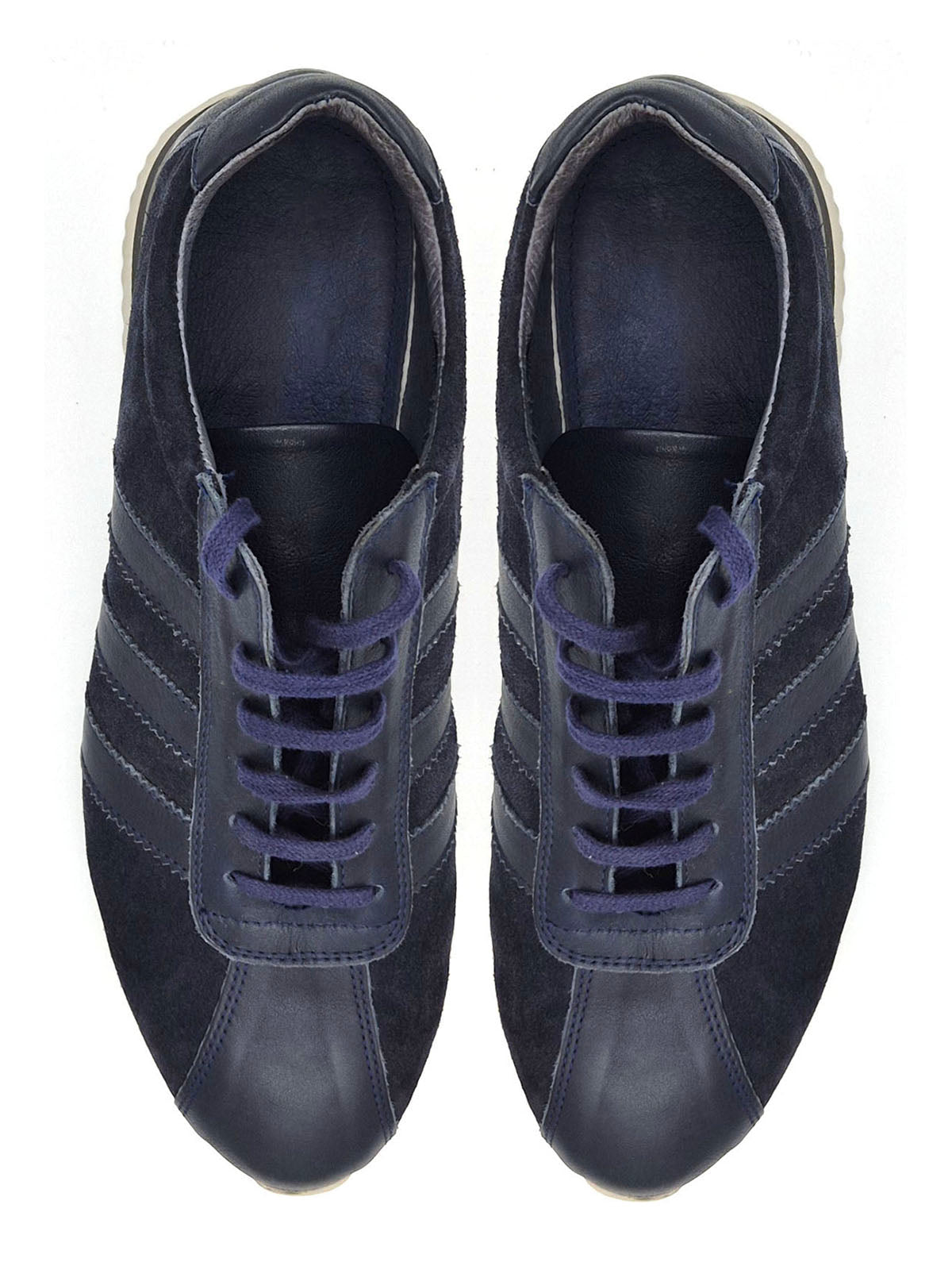 Тъмно сини кожени обувки